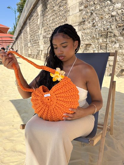 Sac crochet L'AMMONITE - Orange Océan