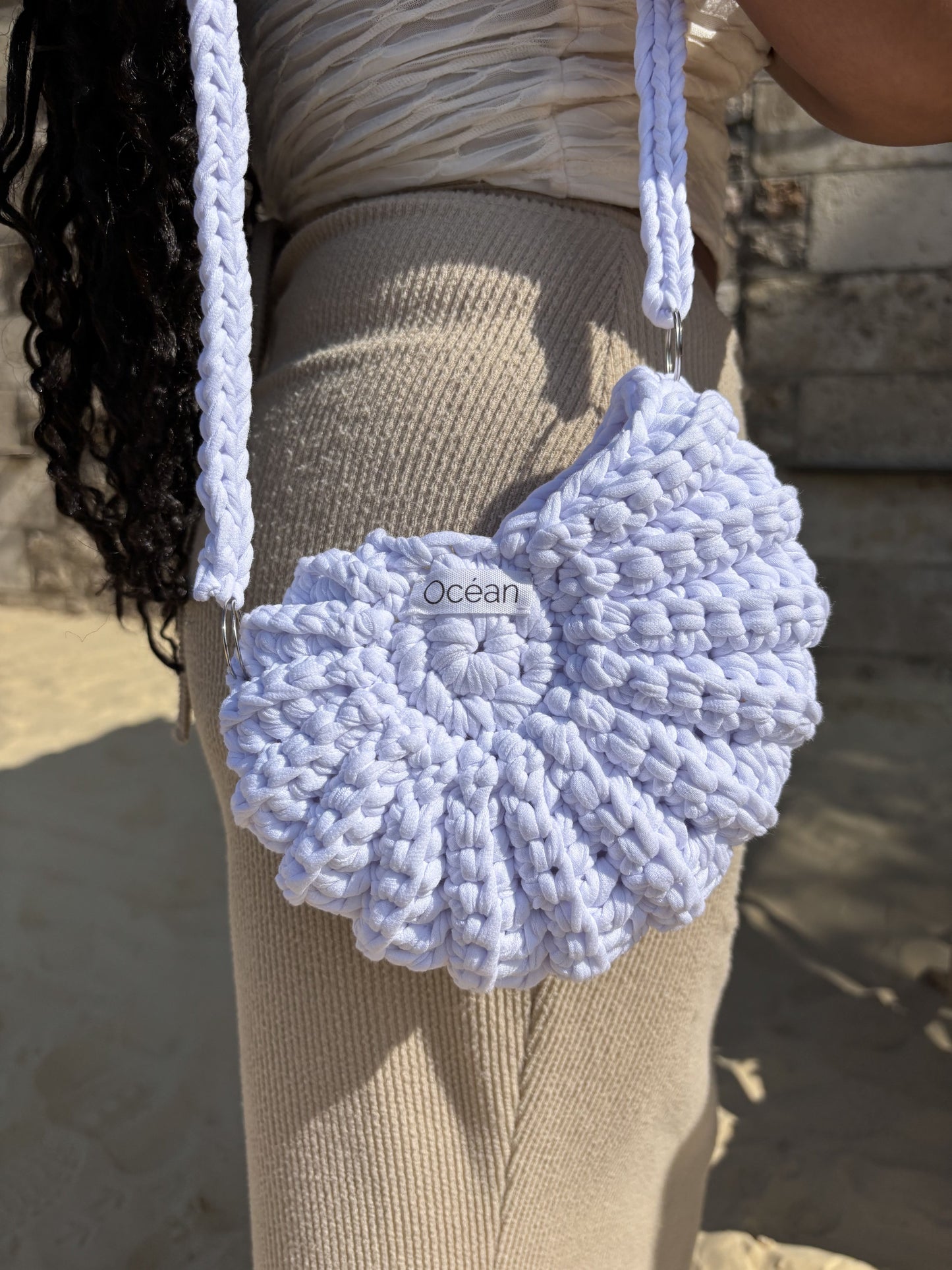Sac crochet L'AMMONITE - Blanc Océan