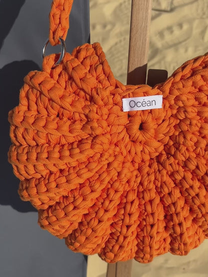 Sac crochet L'AMMONITE - Orange